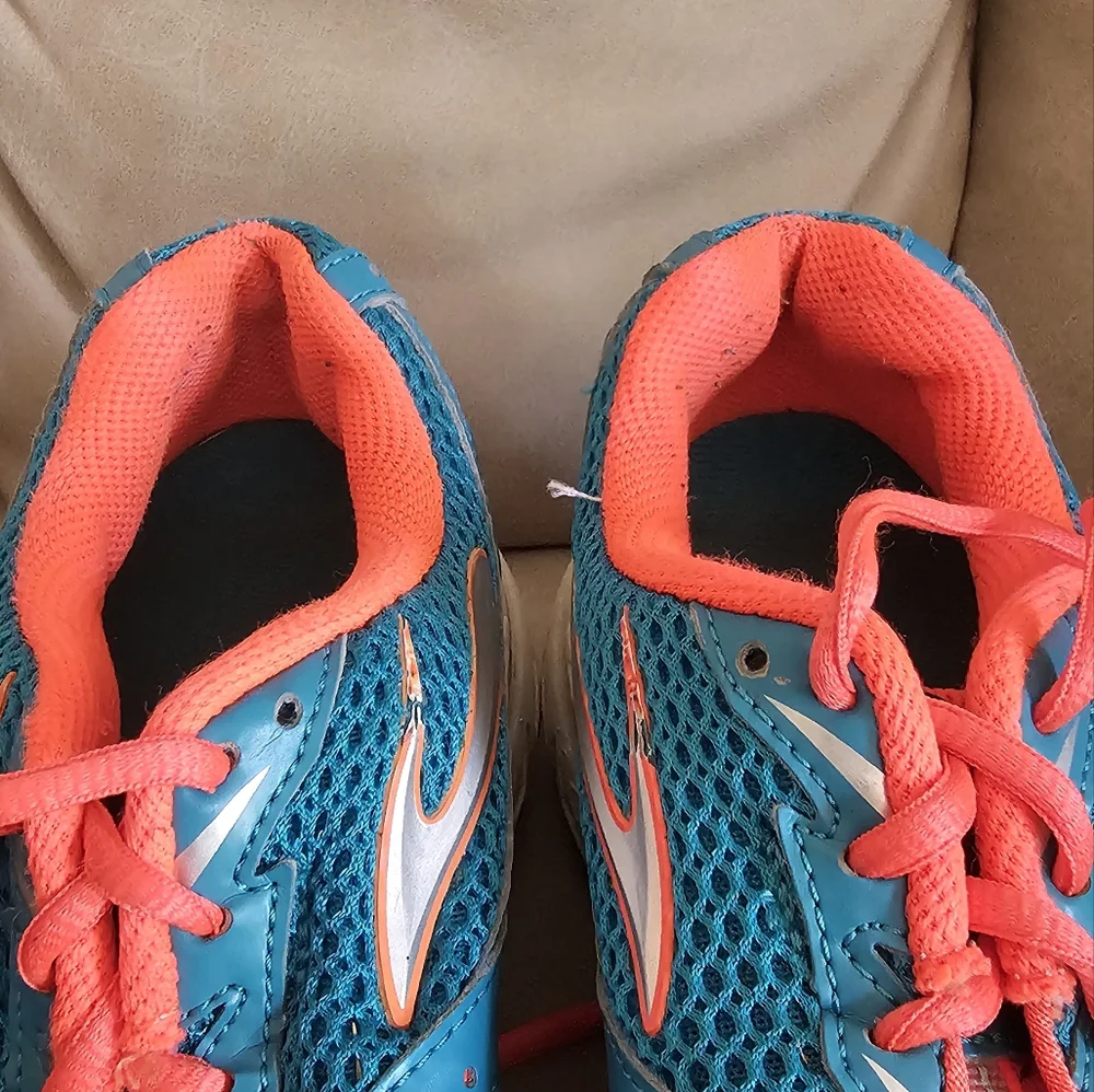Brooks bright blue and‎ orange sneakers size 10